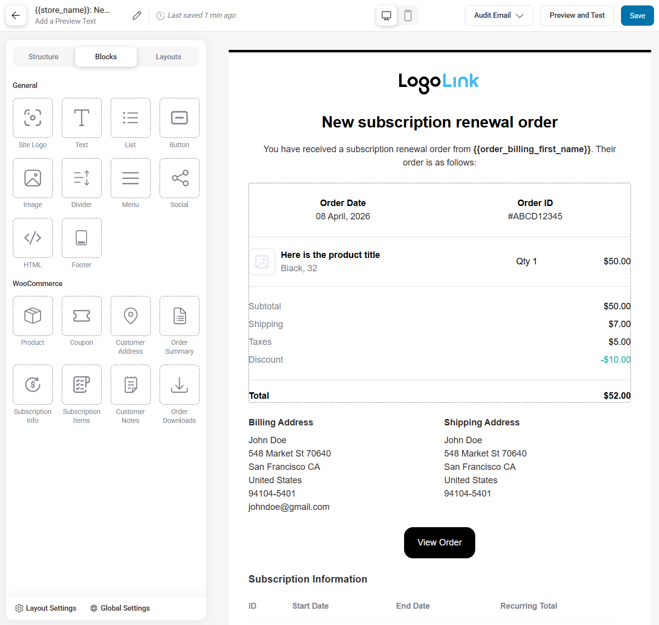 design subscription transactional emails with funnelkit automations drag and drop visual builder