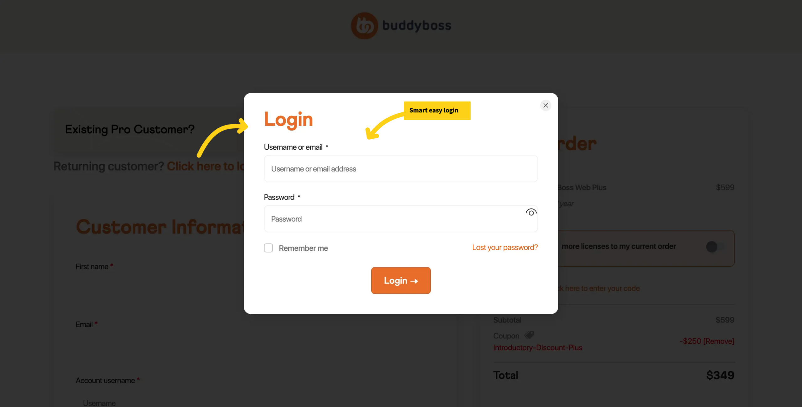 Buddyboss smart login