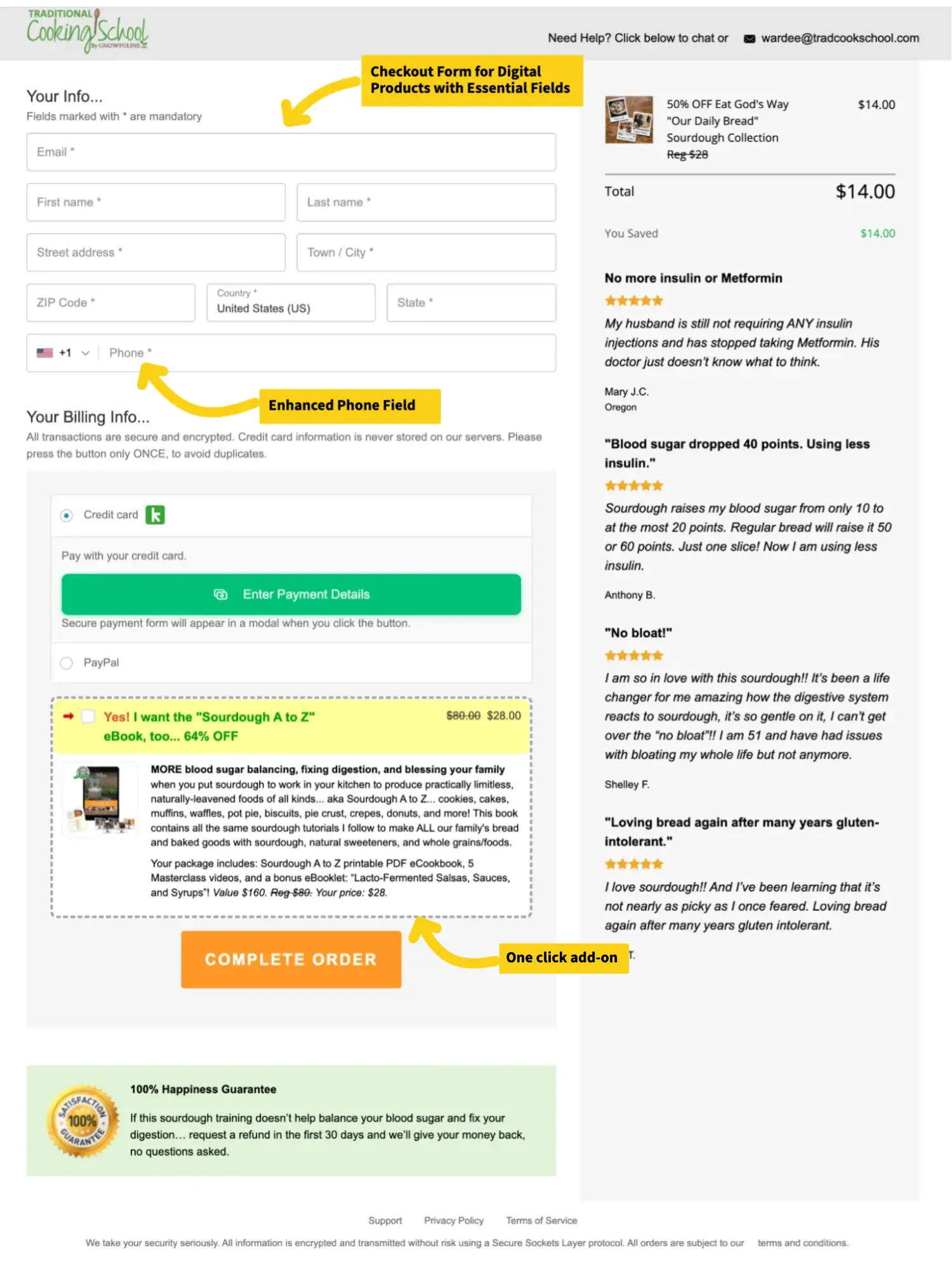 _Traditional Cooking School by GNOWFGLINS optimized their checkotu with FunnelKit Funnel Builder