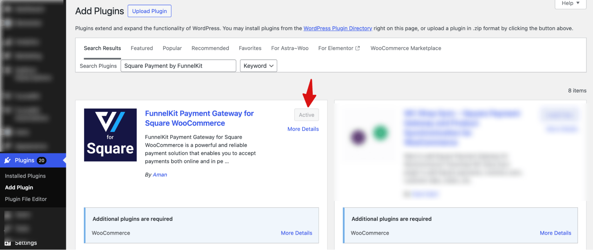activate Funnelkit Payment gateway for Square WooCommerce
