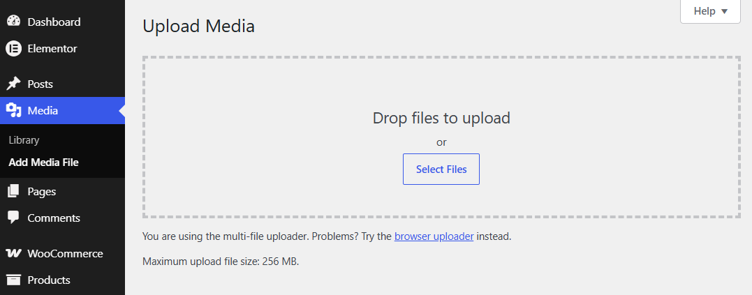 Go to Media ⇨ Add Media File in your WordPress dashboard and upload the trust badge images you want to display.
