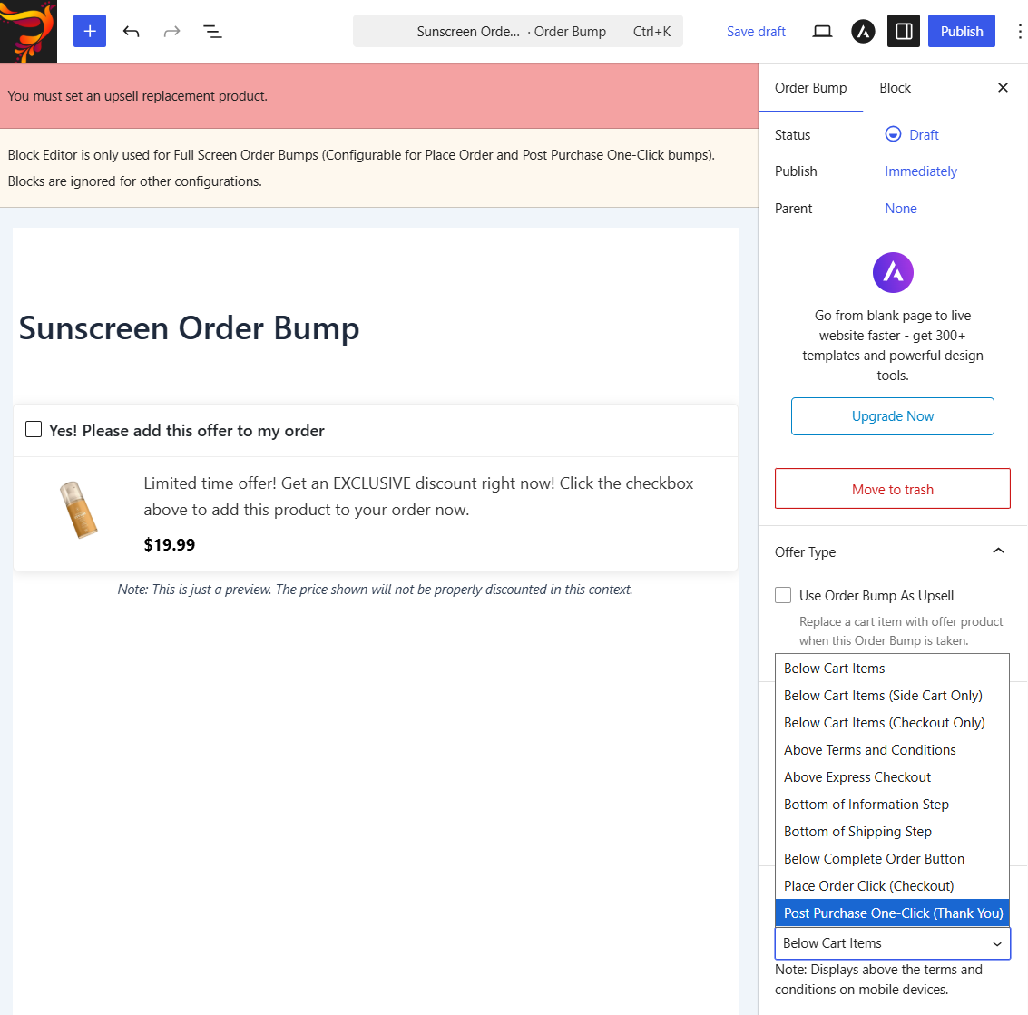 CheckoutWC order bump