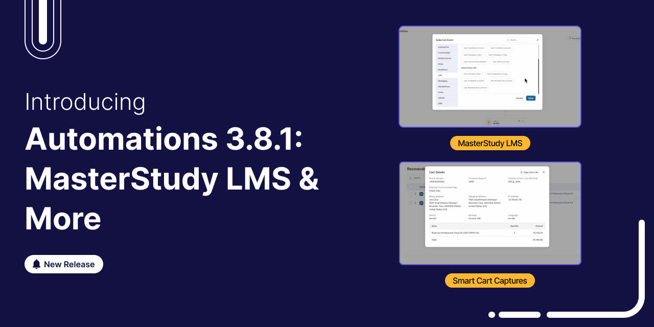 Introducing FunnelKit Automations 3.8.1: MasterStudy LMS Integration, Smart Cart Capture, and More