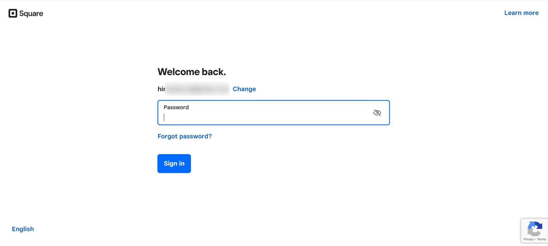 login in Square account
