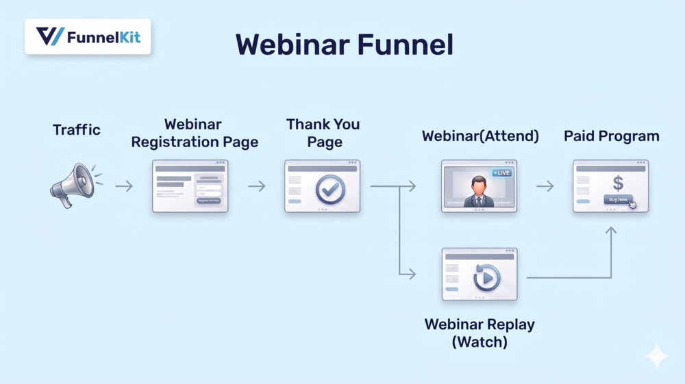 Webinar funnel framework representation