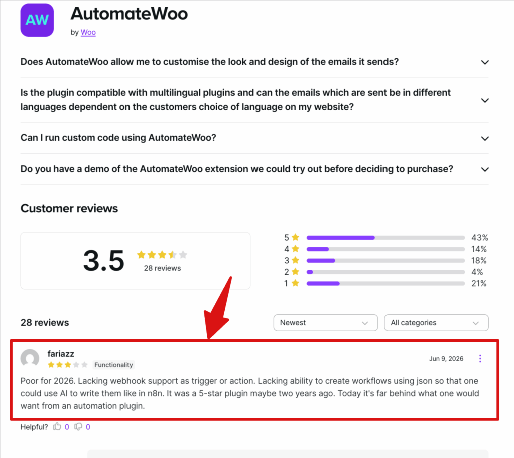 Real review of AutomateWoo from WooCommerce marekt place
