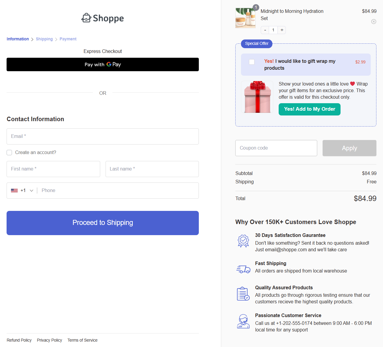 preview the gift wrap order bump offer on the woocommerce checkout page