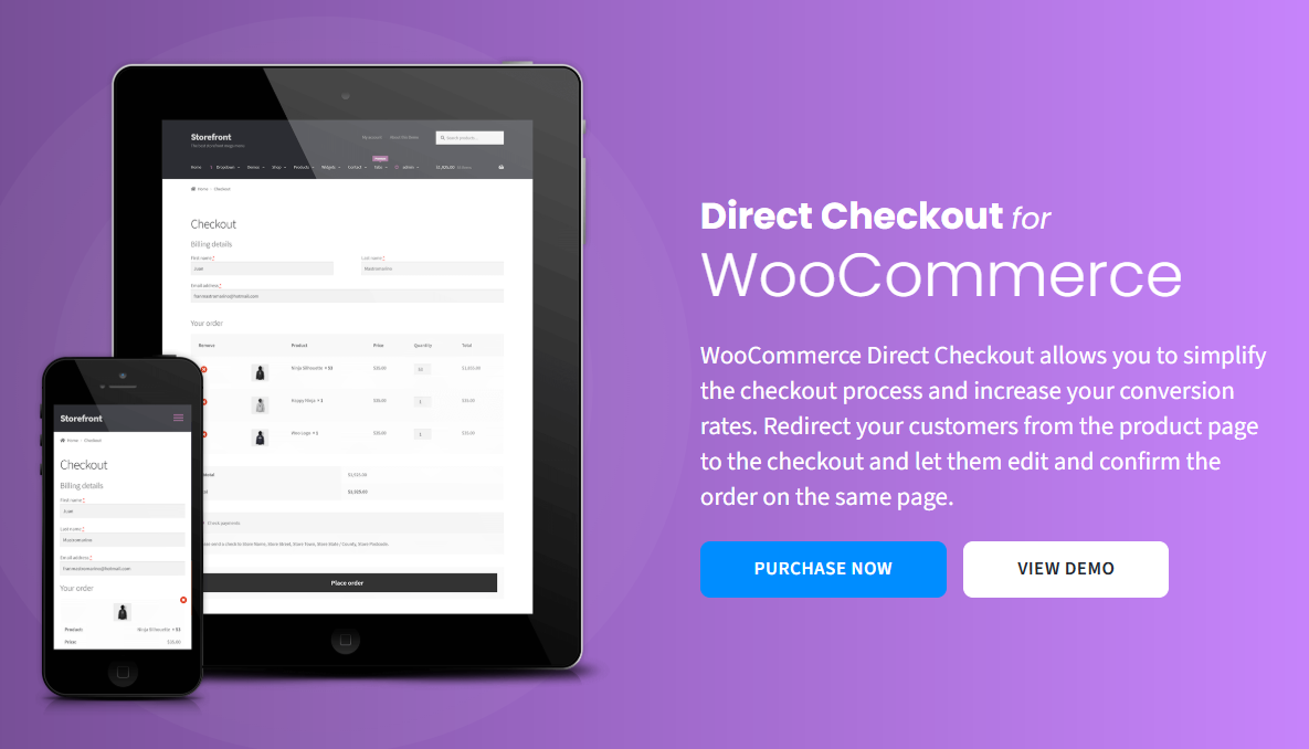 Direct Checkout for WooCommerce plugin