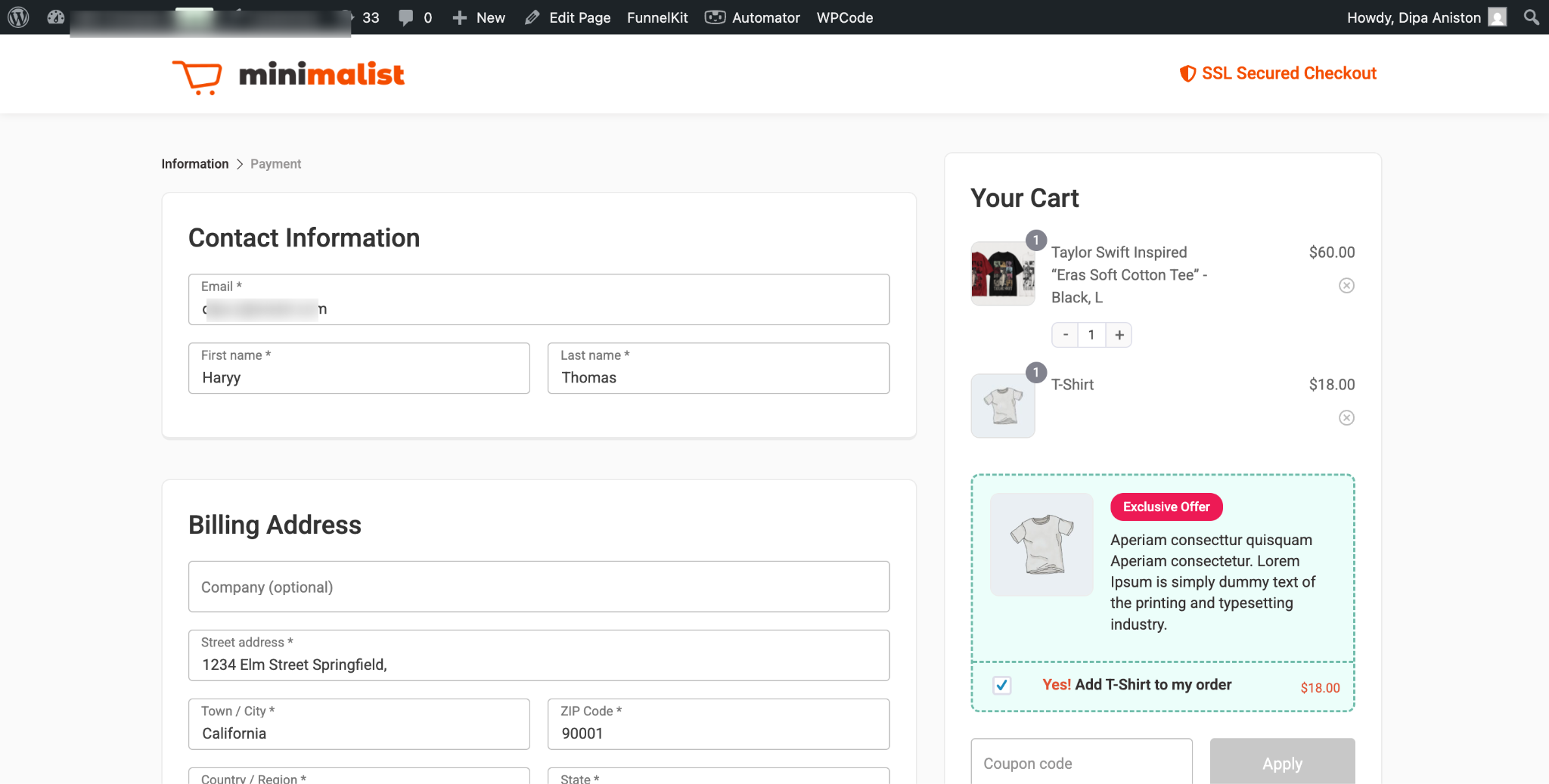 WooCommerce automatically hides the account creation option for logged-in users because they already have an account.