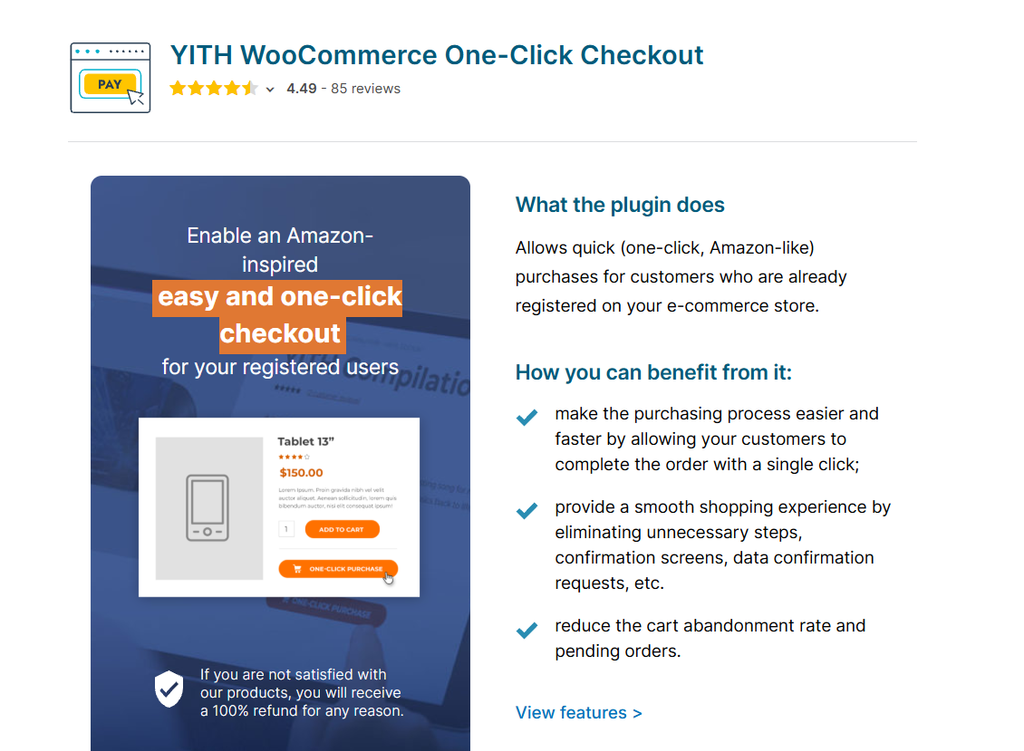 YITH One-Click Checkout plugin