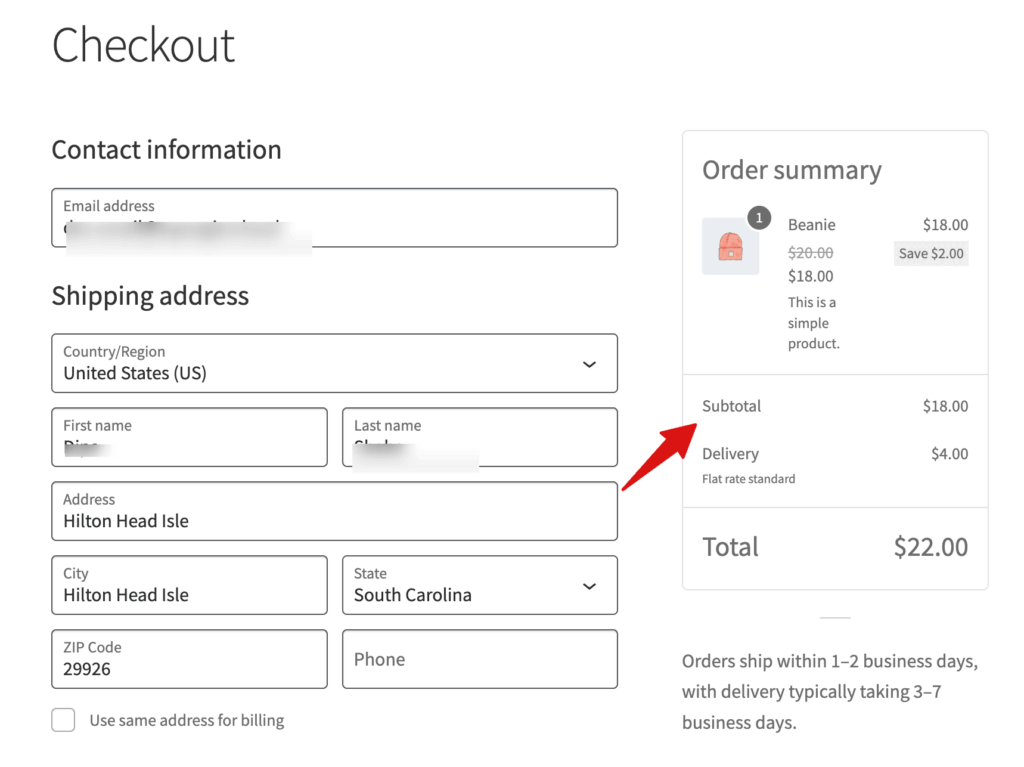WooCommerce block checkout order summary with the coupon field hidden