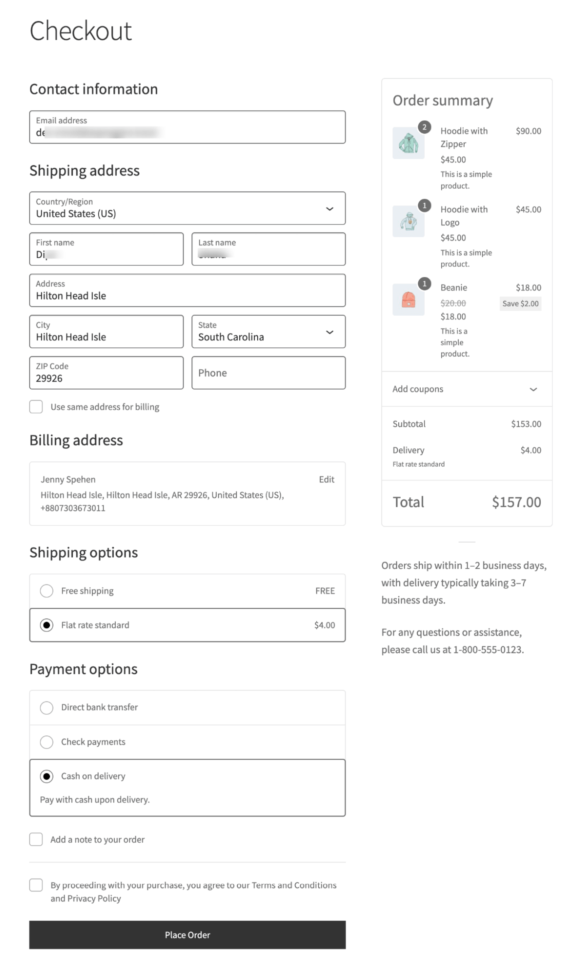 default WooCommerce block editor gutenberg checkout preview