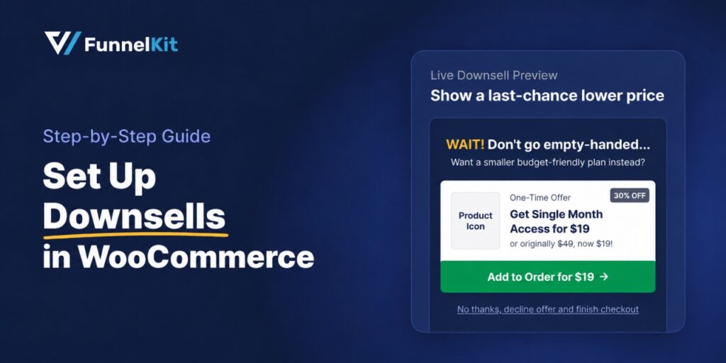 downsell woocommerce - FunnelKit