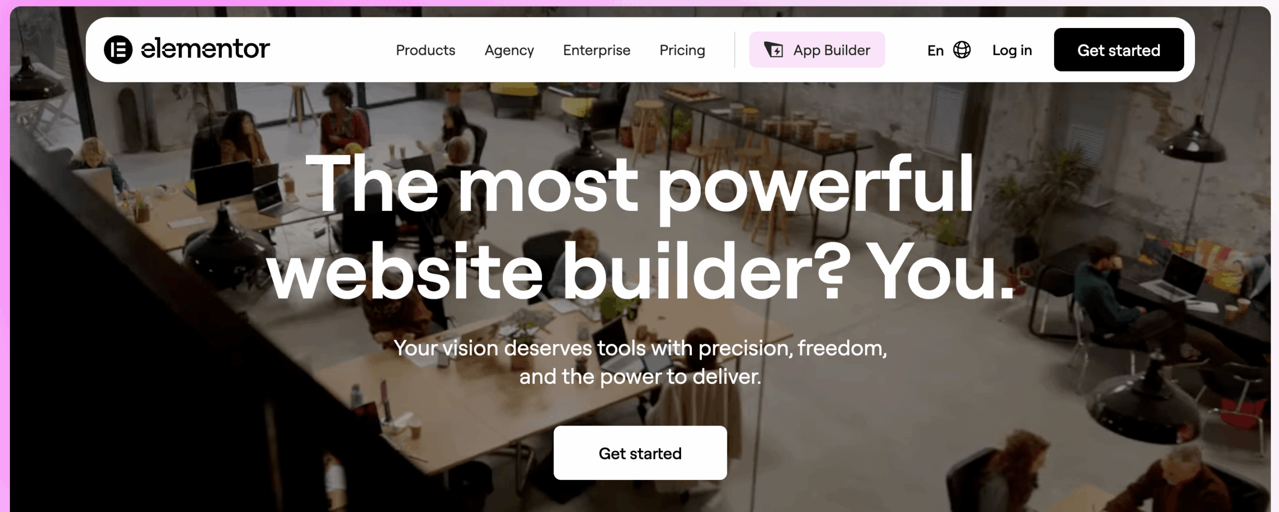 Elementor landing page builder