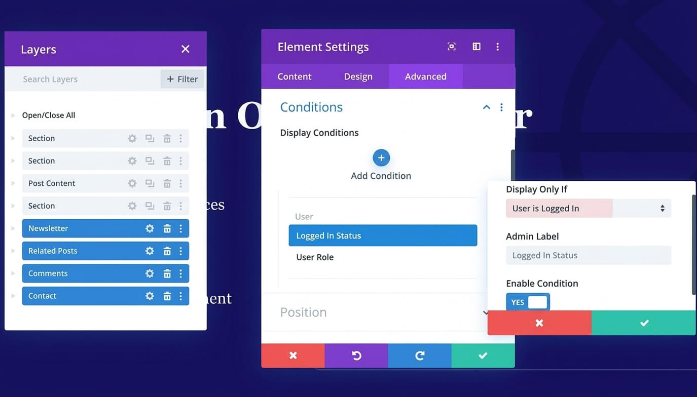 Test divi landing page condition