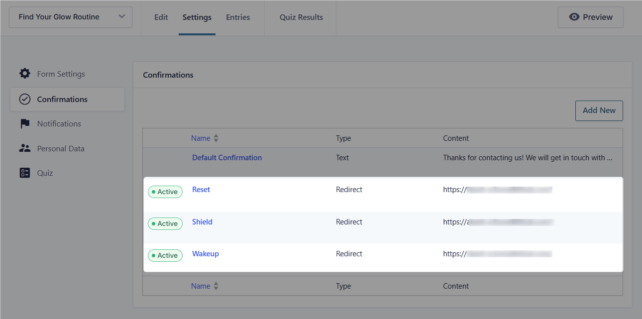 Gravity Forms’ Quiz Add-On has supported score, percentage, and grade in confirmation conditional logic. We’ve set up redirects for all three here.