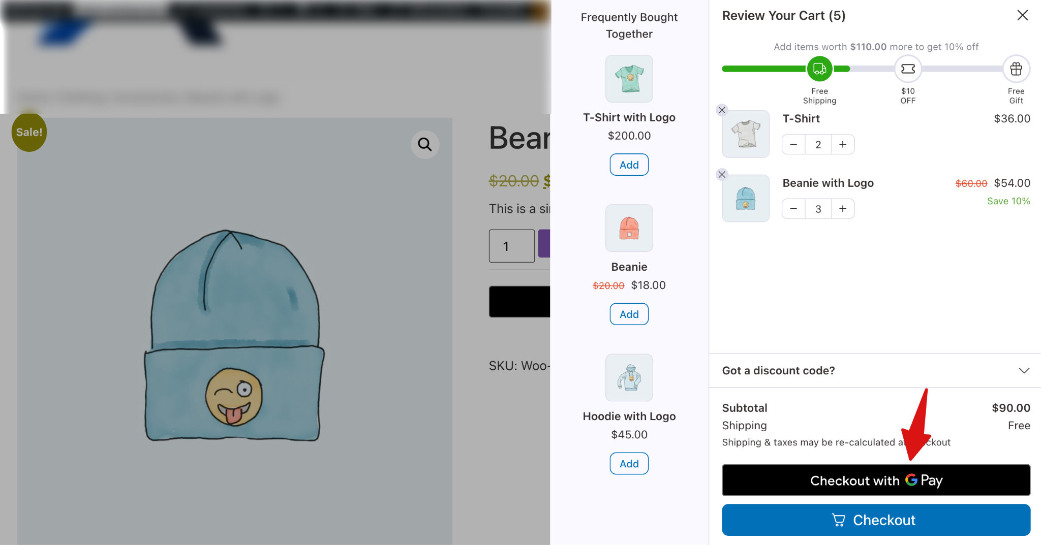 PayPal Google Pay button on FunnelKit Cart