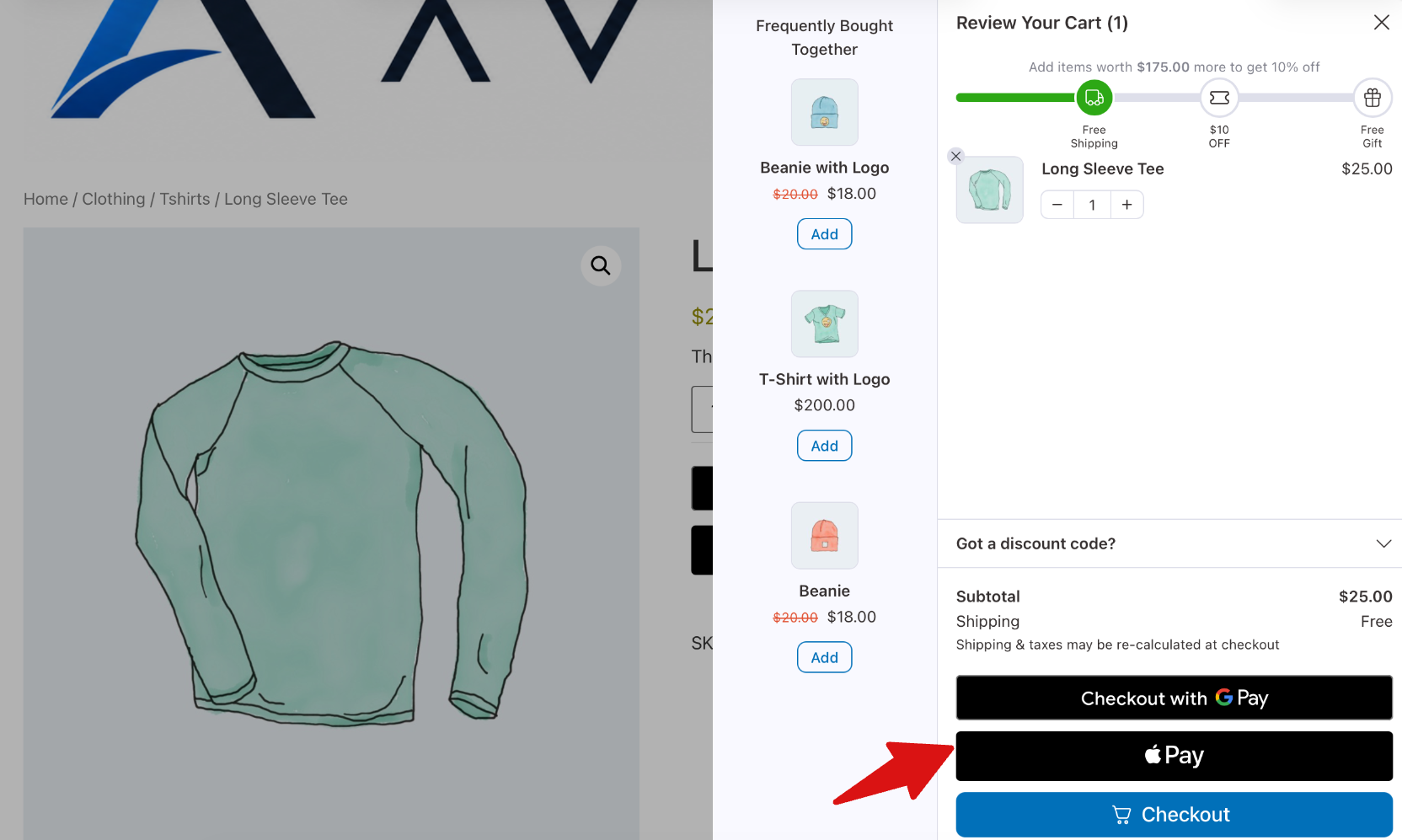 PayPal Apple Pay button on FunnelKit Cart