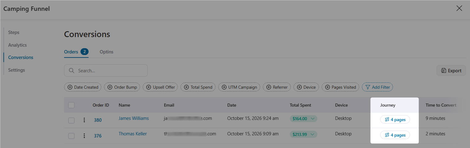 FunnelKit Funnel Builder 3.17.0 adds customer journey to conversion tracking.