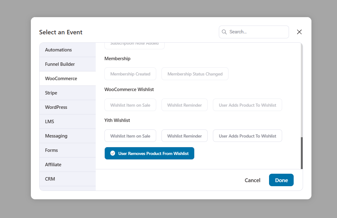 With the new User Removes Product From Wishlist trigger for YITH Wishlist, you can respond with a relevant follow-up.